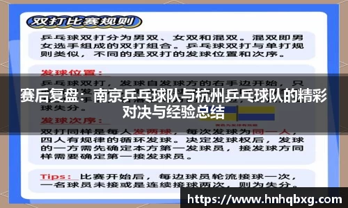 赛后复盘：南京乒乓球队与杭州乒乓球队的精彩对决与经验总结